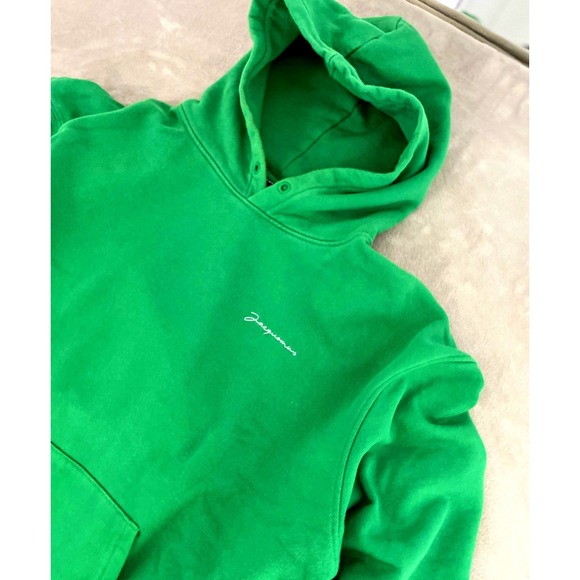 JACQUEMUS Le Splash embroidered green hooded sweatshirt sz XXL - Picture 1 of 8